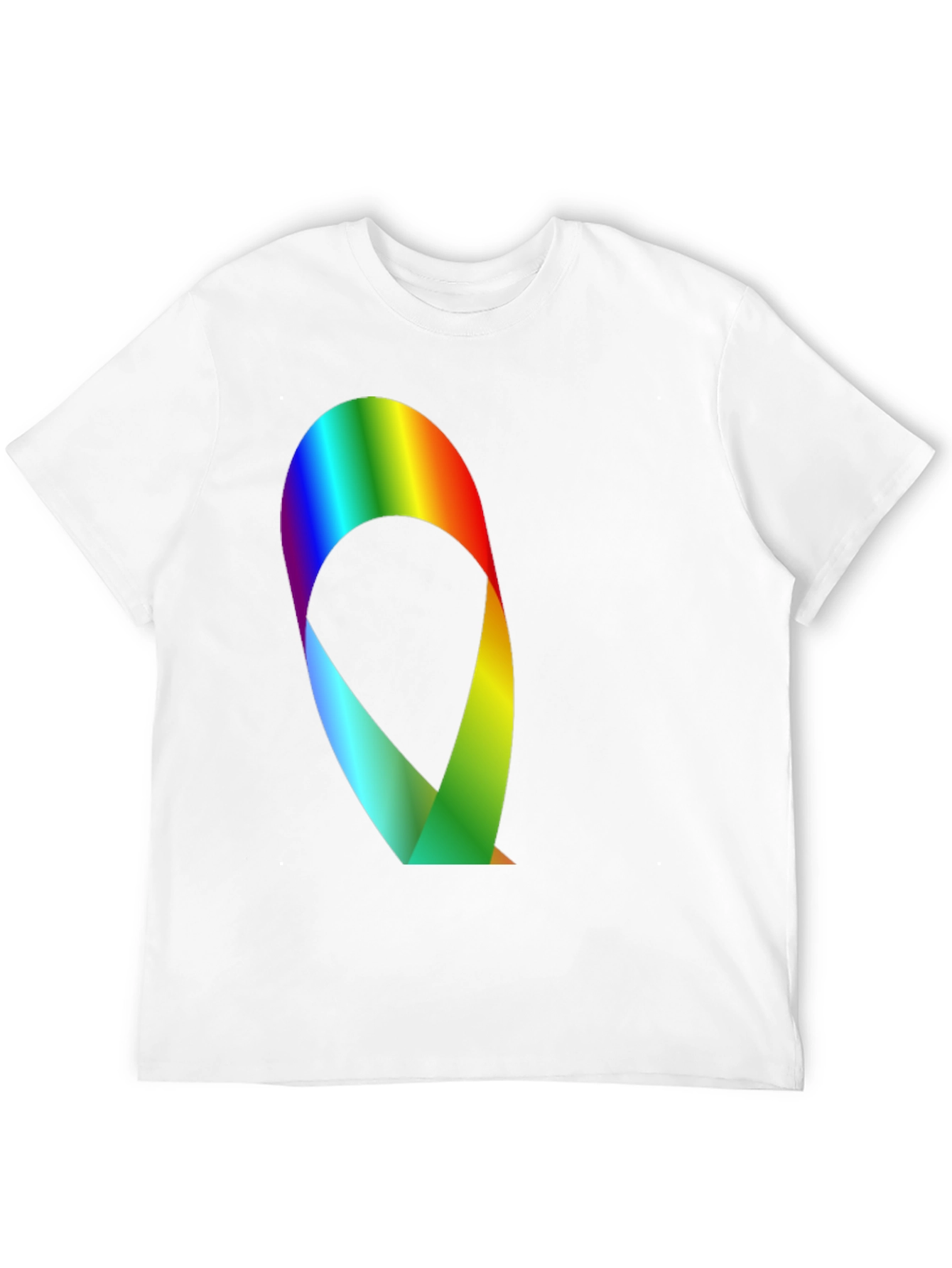 Rainbow Ribbon Graphic Black T-Shirt