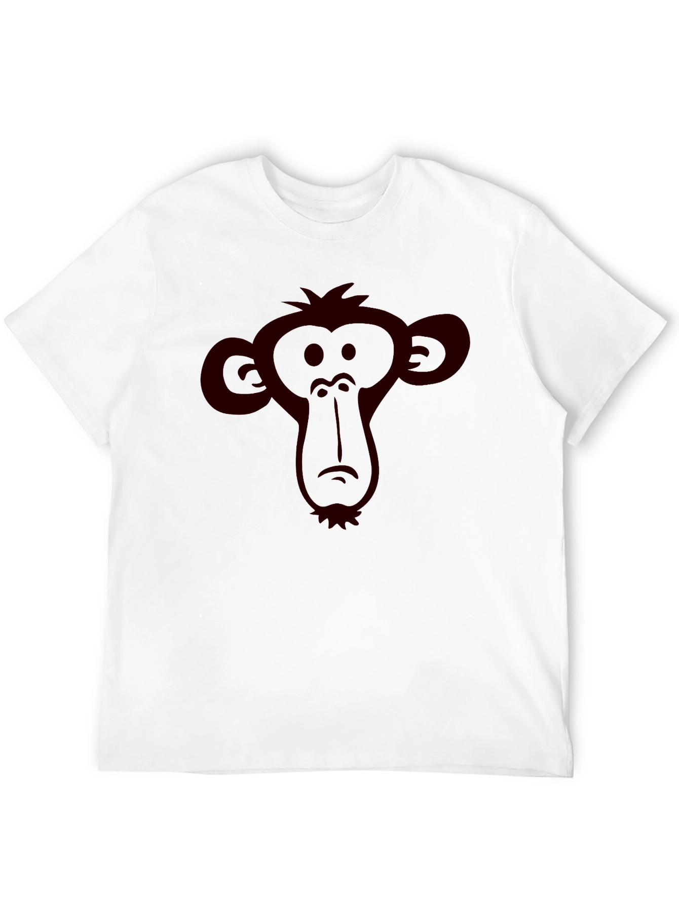 Monkey Face Graphic Tee - Black Crew Neck T-Shirt