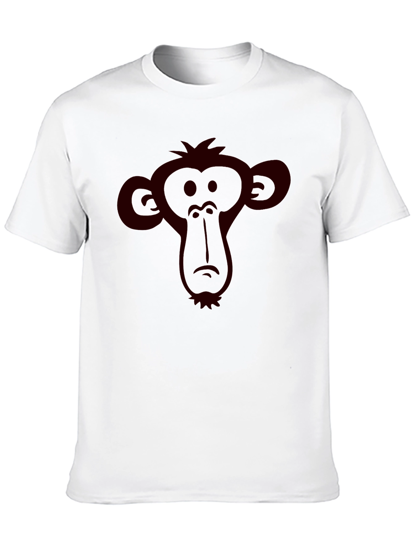 Monkey Face Graphic Tee - Black Crew Neck T-Shirt