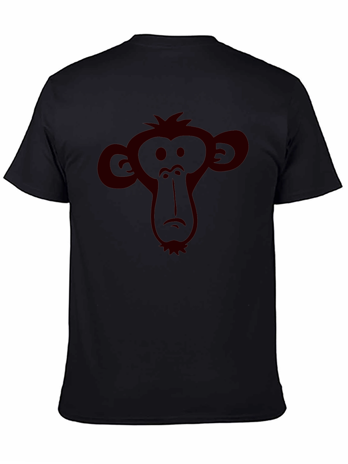 Monkey Face Graphic Tee - Black Crew Neck T-Shirt