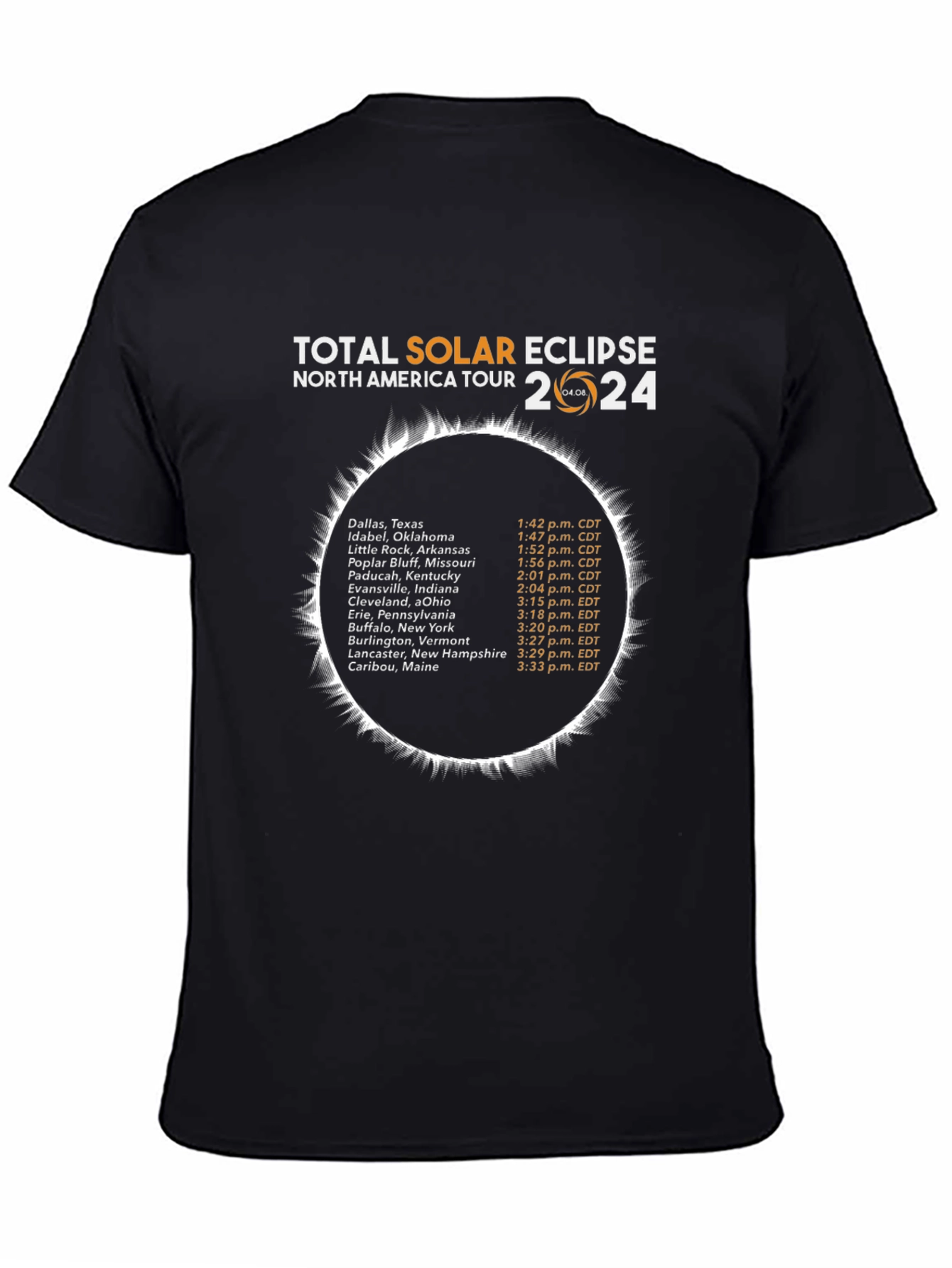 Total Solar Eclipse North America Tour 2024 T-Shirt