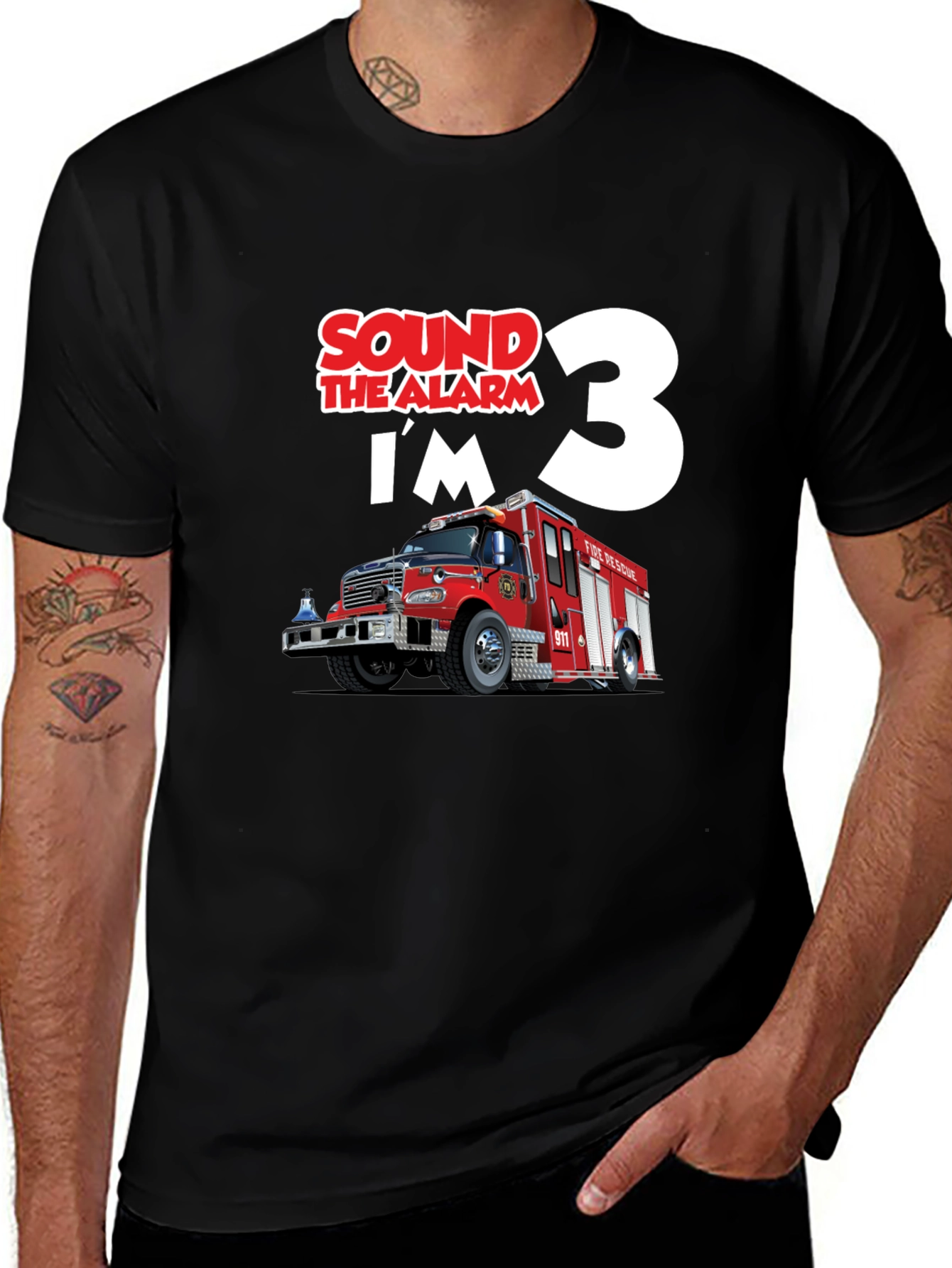 Fire Truck 3rd Birthday T-Shirt