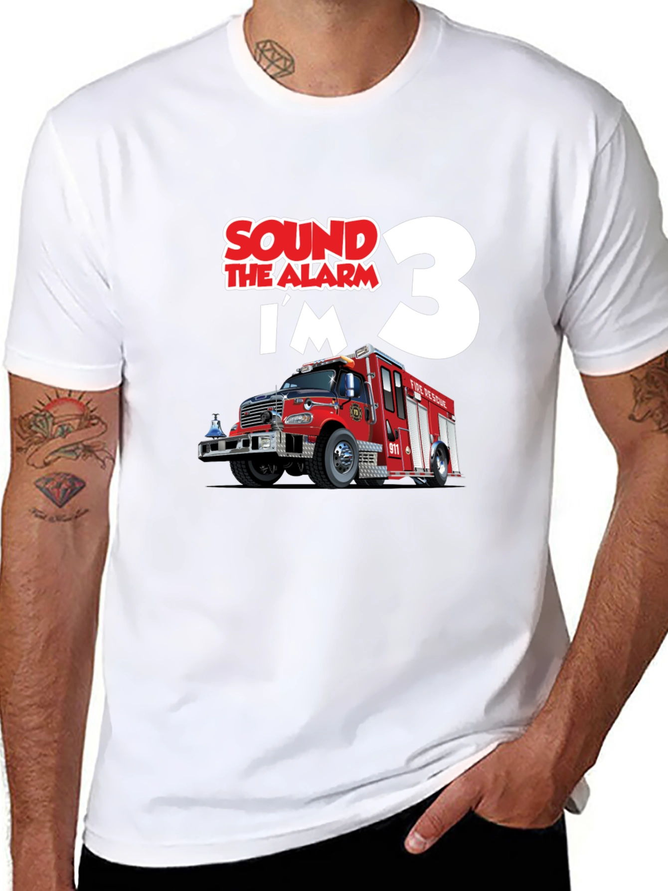 Fire Truck 3rd Birthday T-Shirt