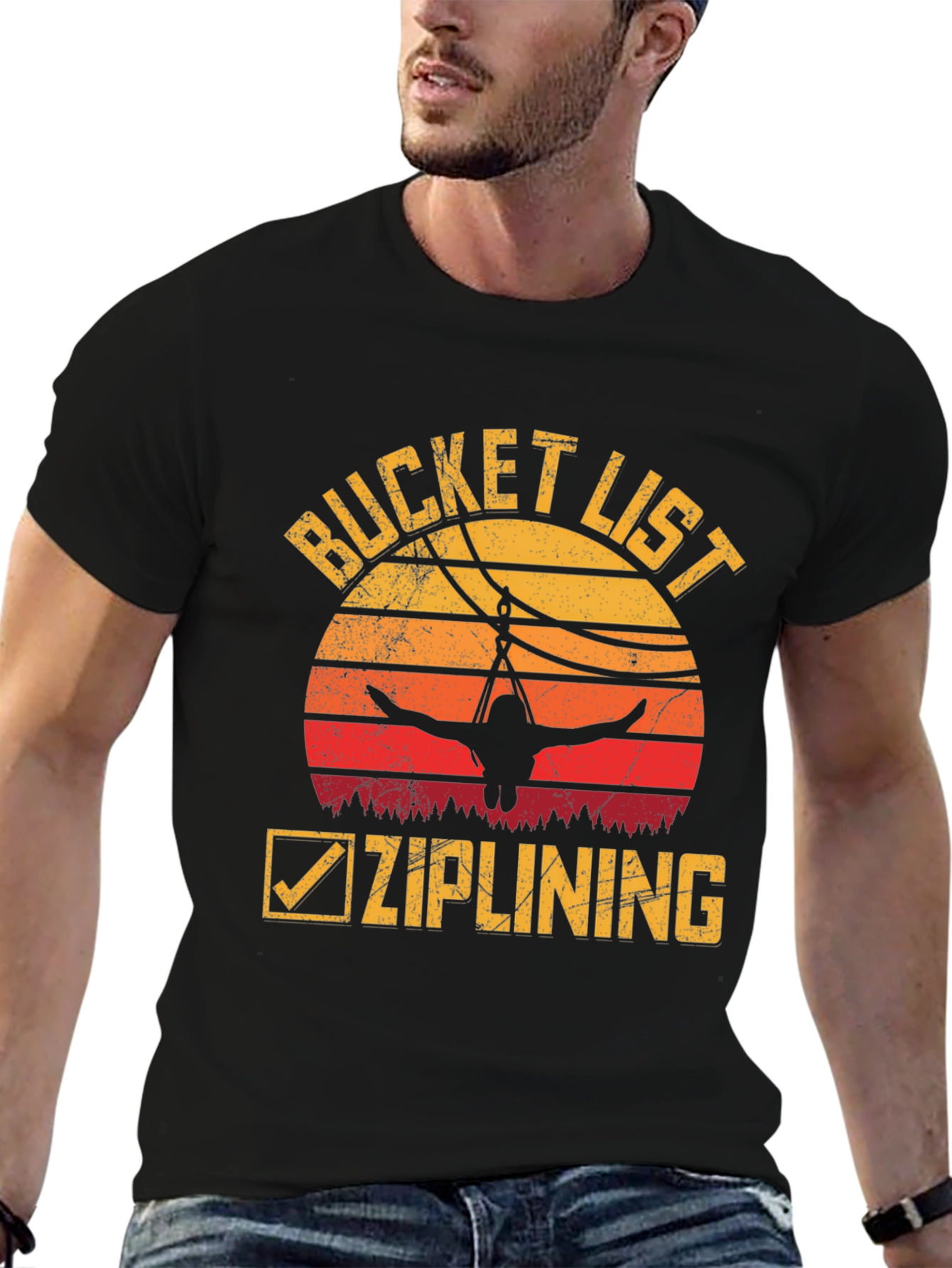 Bucket List Ziplining Graphic Tee