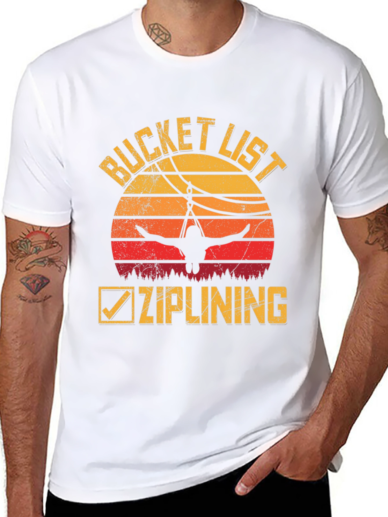 Bucket List Ziplining Graphic Tee