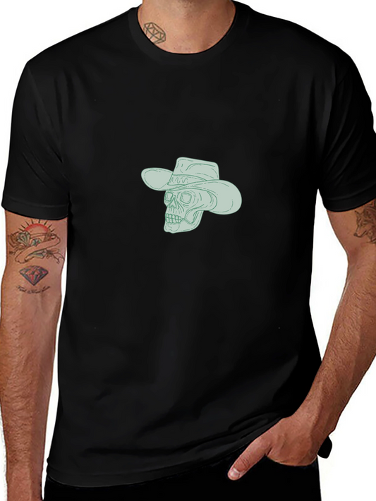 Skull Cowboy Graphic Tee - Classic Black T-Shirt