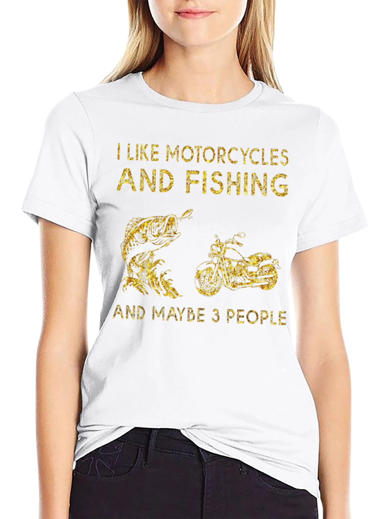 Motorcycle & Fishing Tee: I Like 3 People