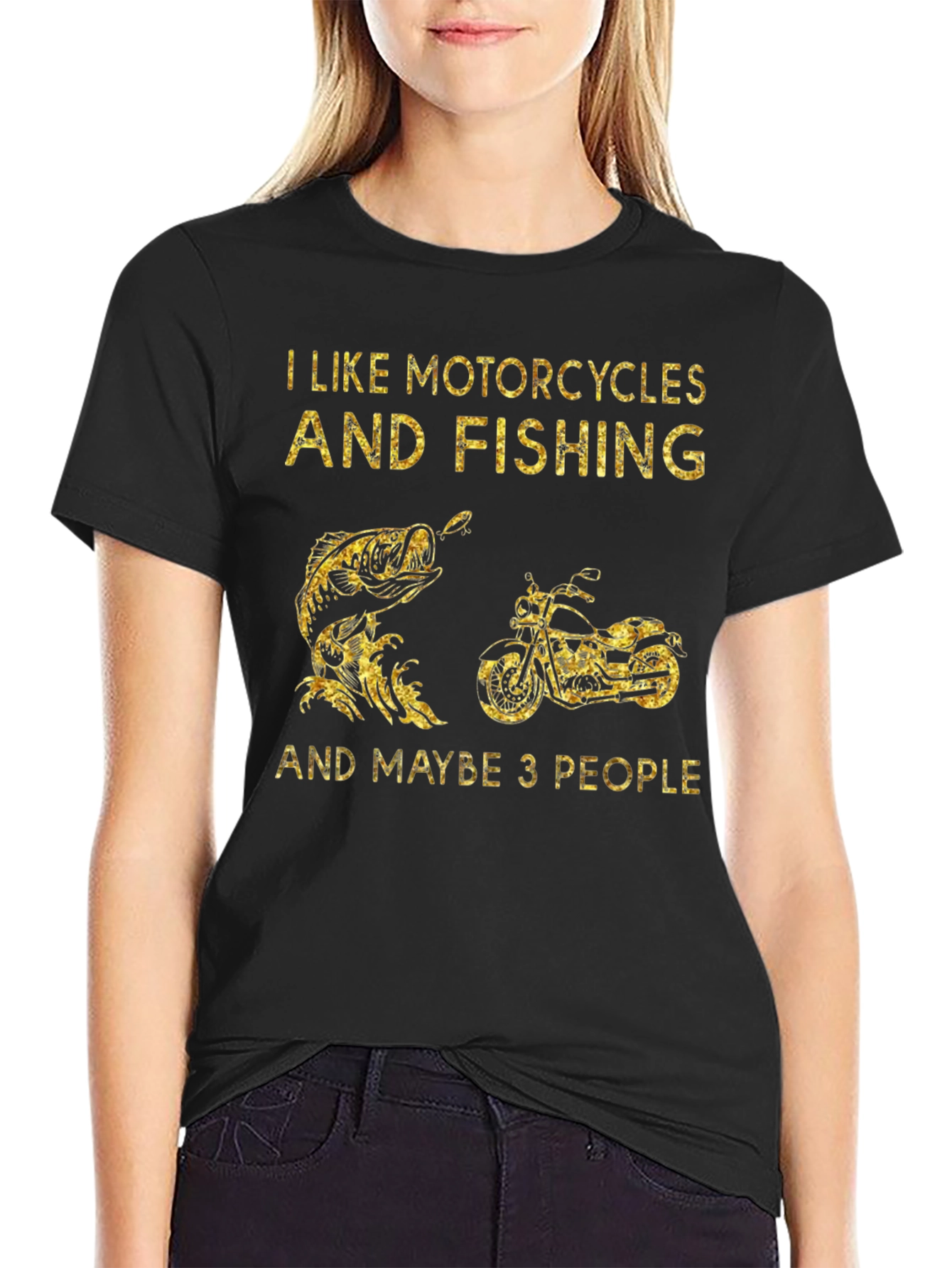 Motorcycle & Fishing Tee: I Like 3 People