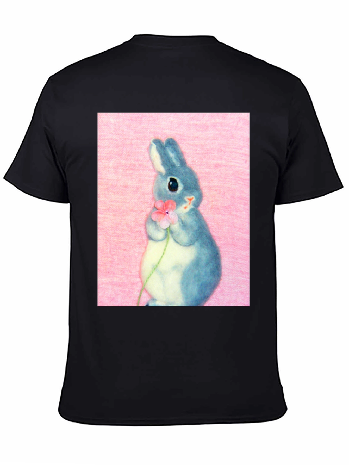 Cute Bunny Holding Flower Graphic Tee