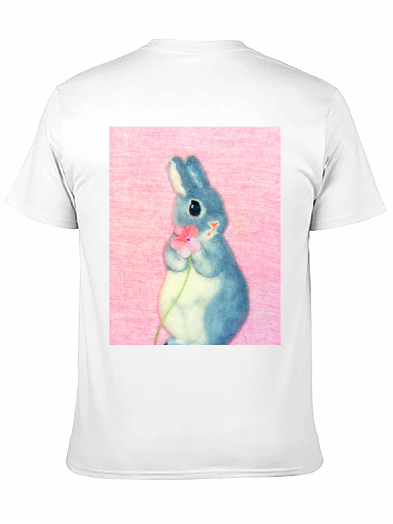 Cute Bunny Holding Flower Graphic Tee