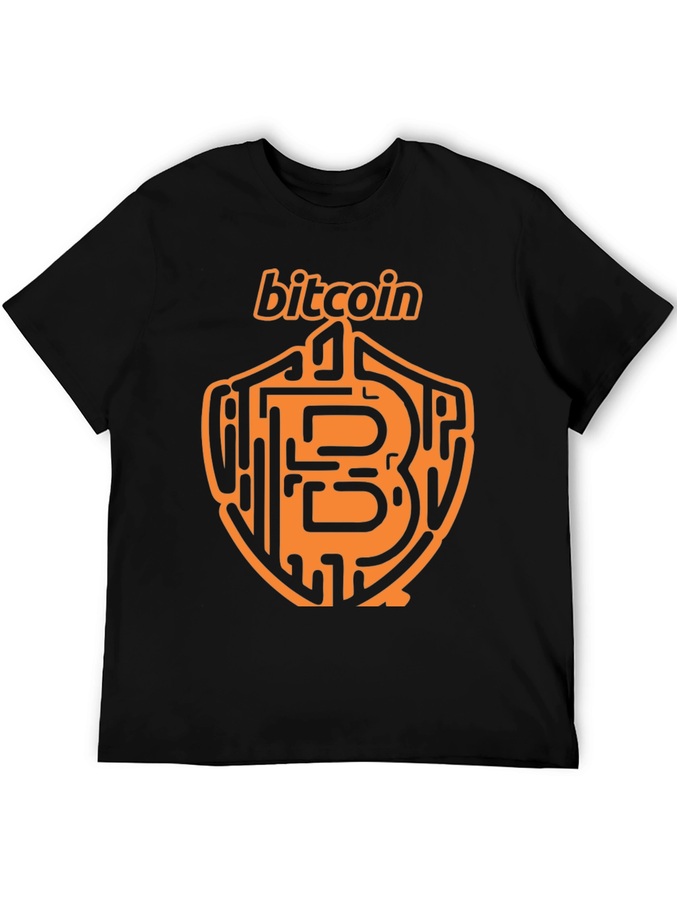Bitcoin Crypto T-Shirt - Black Orange Design