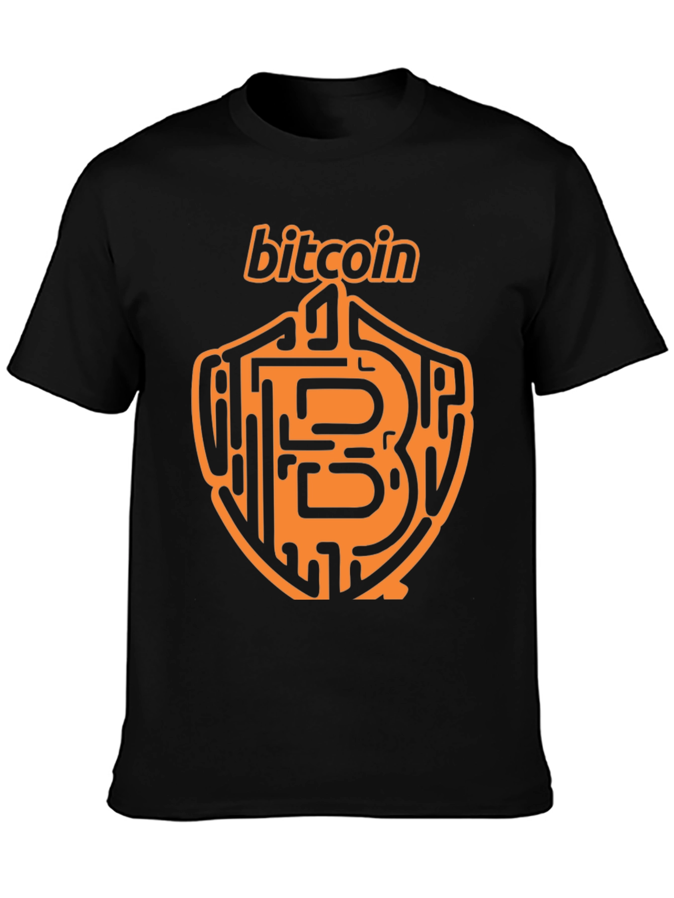 Bitcoin Crypto T-Shirt - Black Orange Design