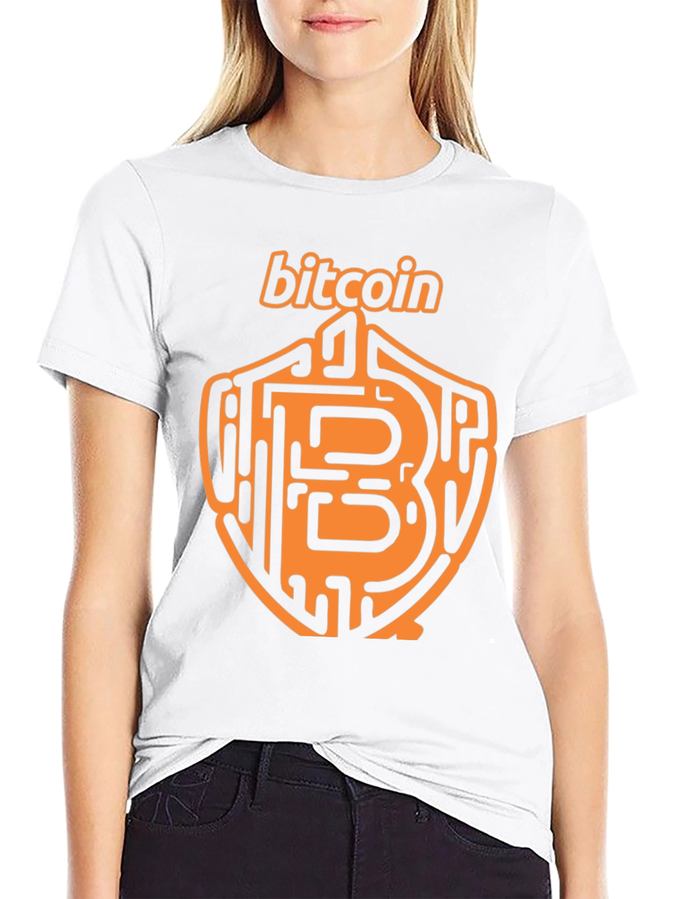 Bitcoin Crypto T-Shirt - Black Orange Design
