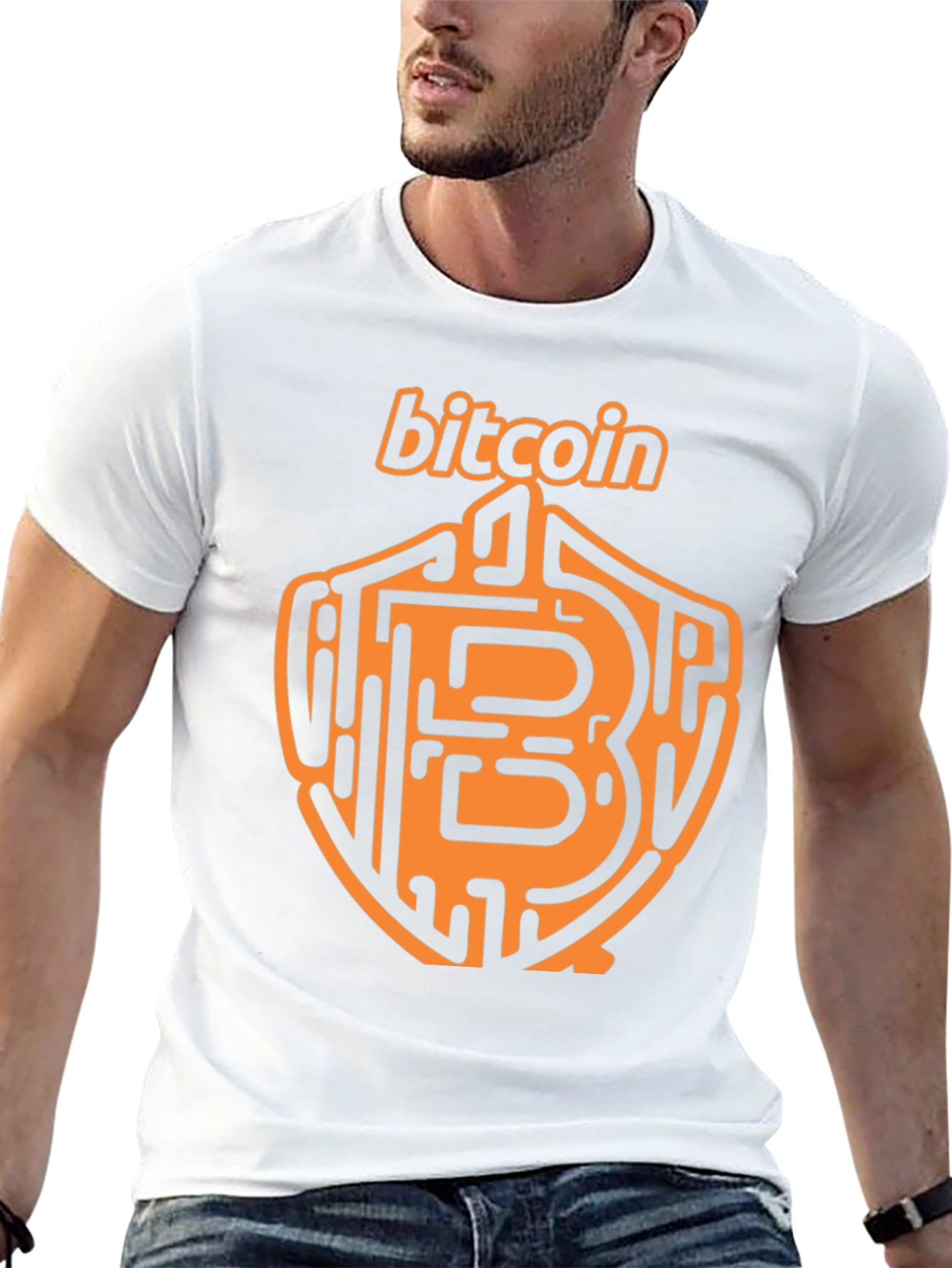 Bitcoin Crypto T-Shirt - Black Orange Design