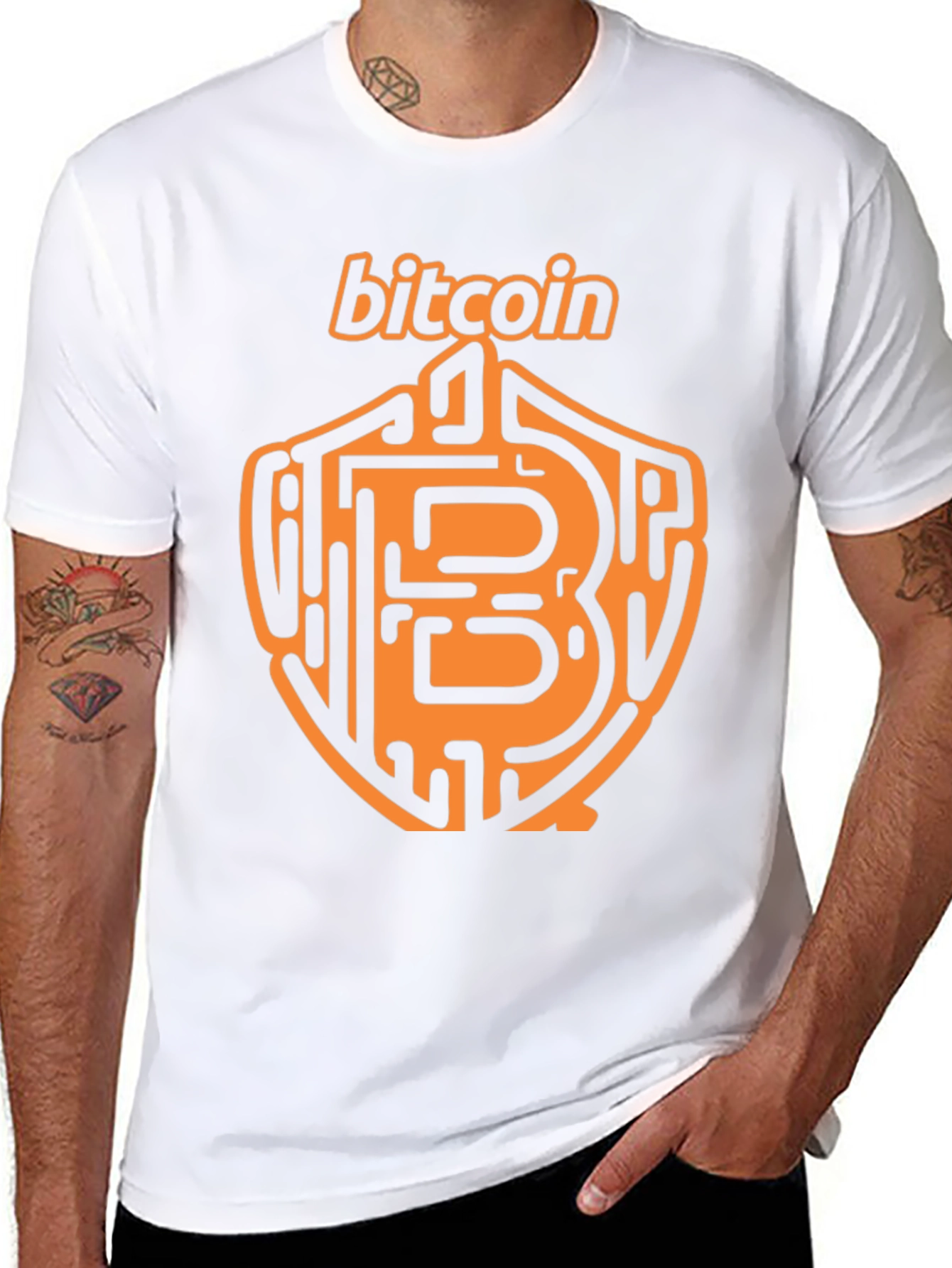 Bitcoin Crypto T-Shirt - Black Orange Design