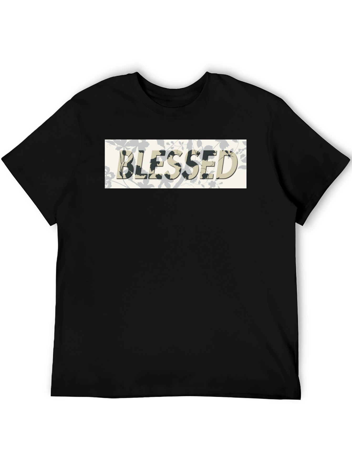 Blessed Graphic Print Black T-Shirt