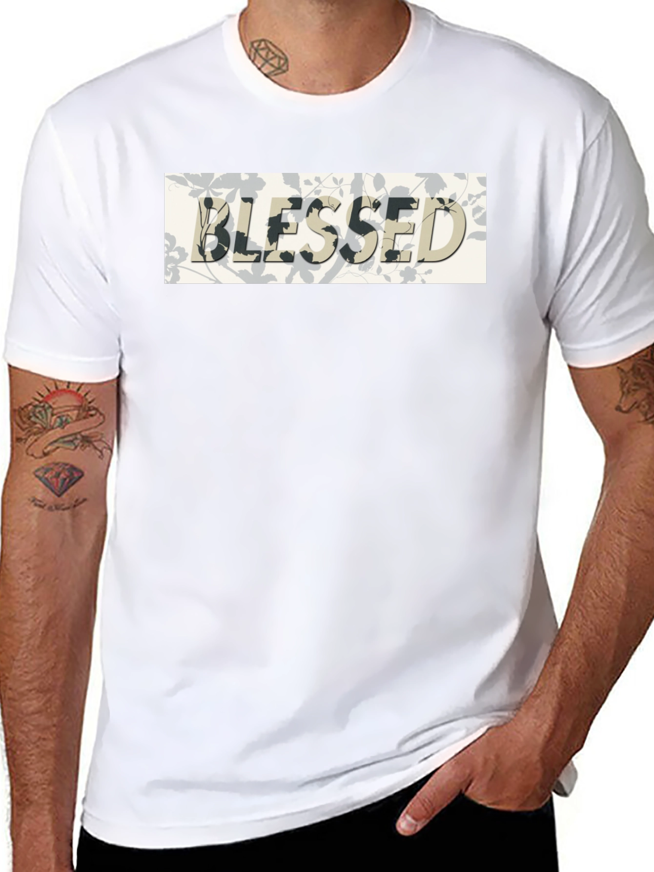 Blessed Graphic Print Black T-Shirt
