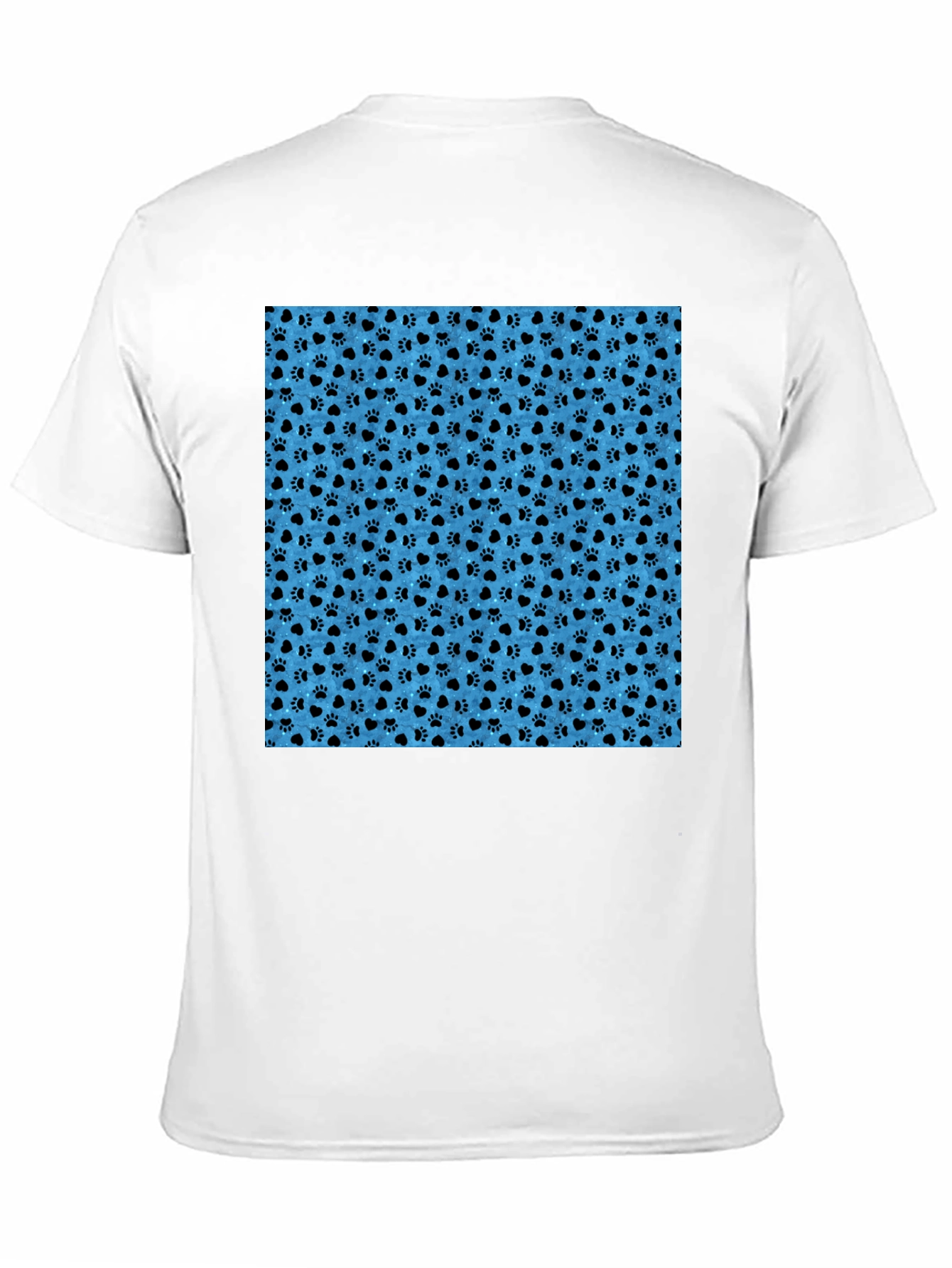 Paw Print Pattern Mens Black T-Shirt