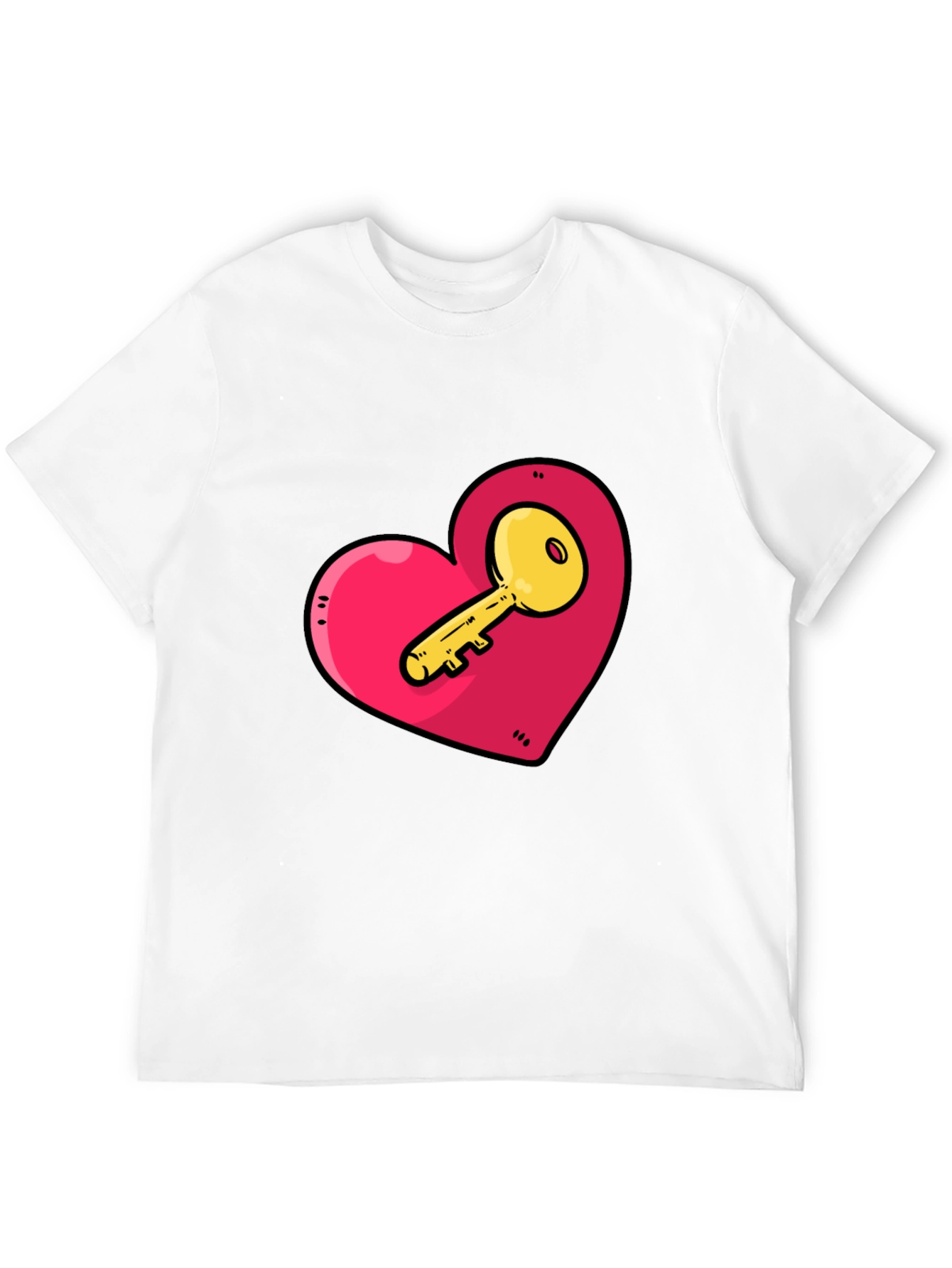 Heart Key Graphic Tee - Unlock Your Style!