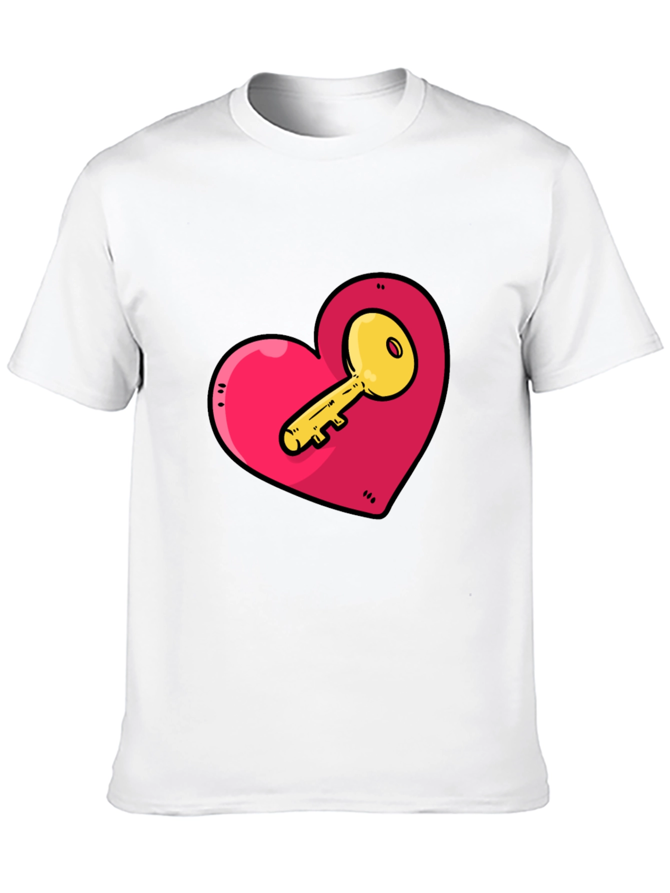Heart Key Graphic Tee - Unlock Your Style!