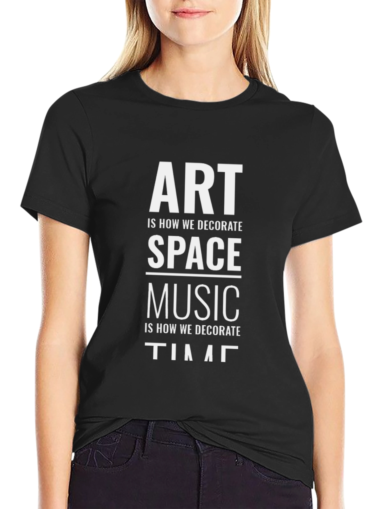 Art Space Music Time Graphic Tee - Black