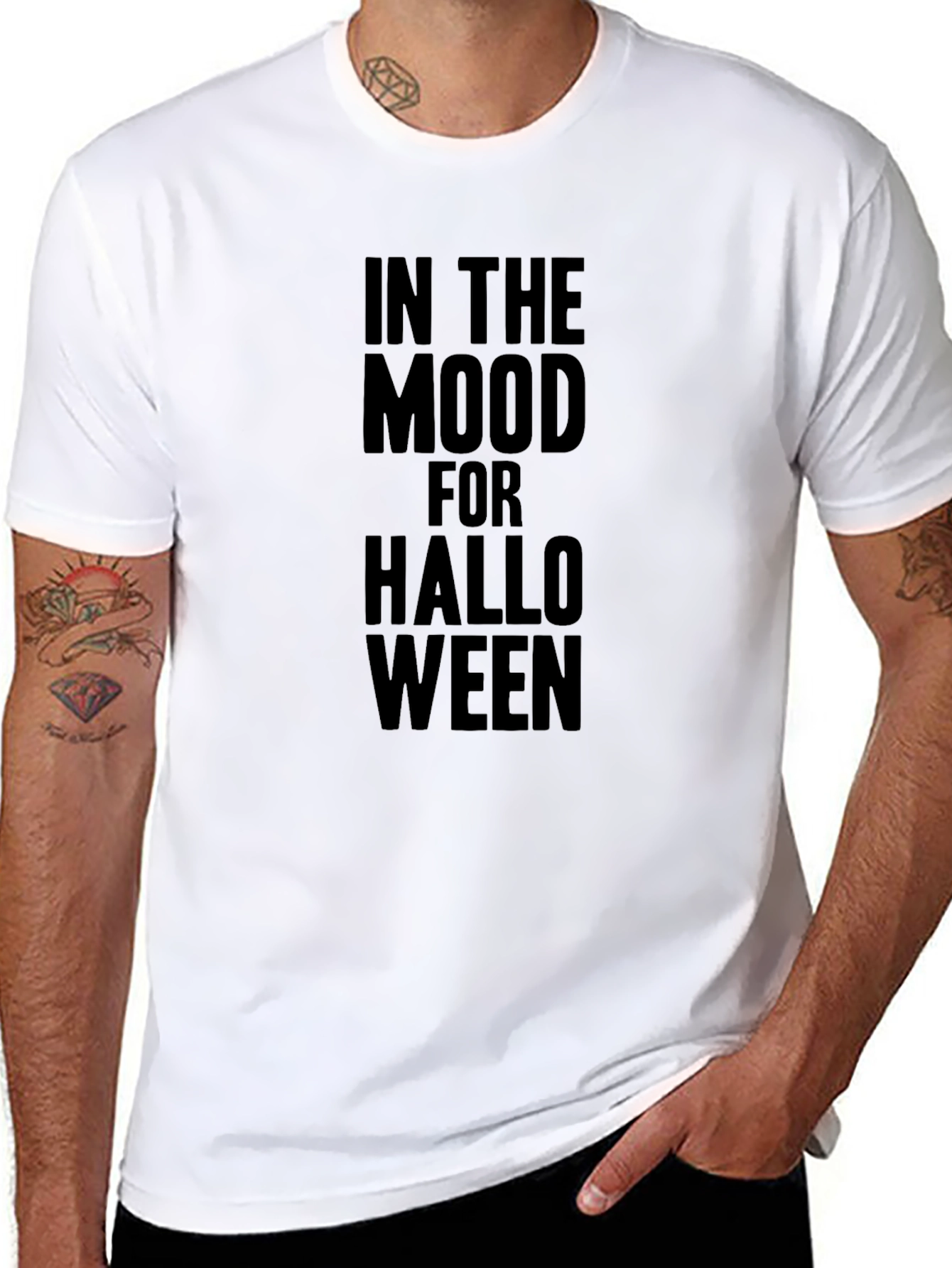 Halloween Mood Black Graphic Tee Shirt