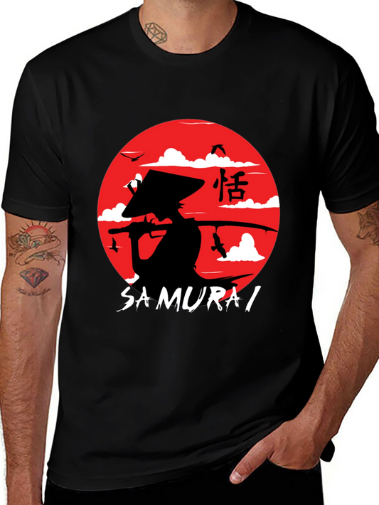 Samurai Graphic T-Shirt - Mens Black Tee
