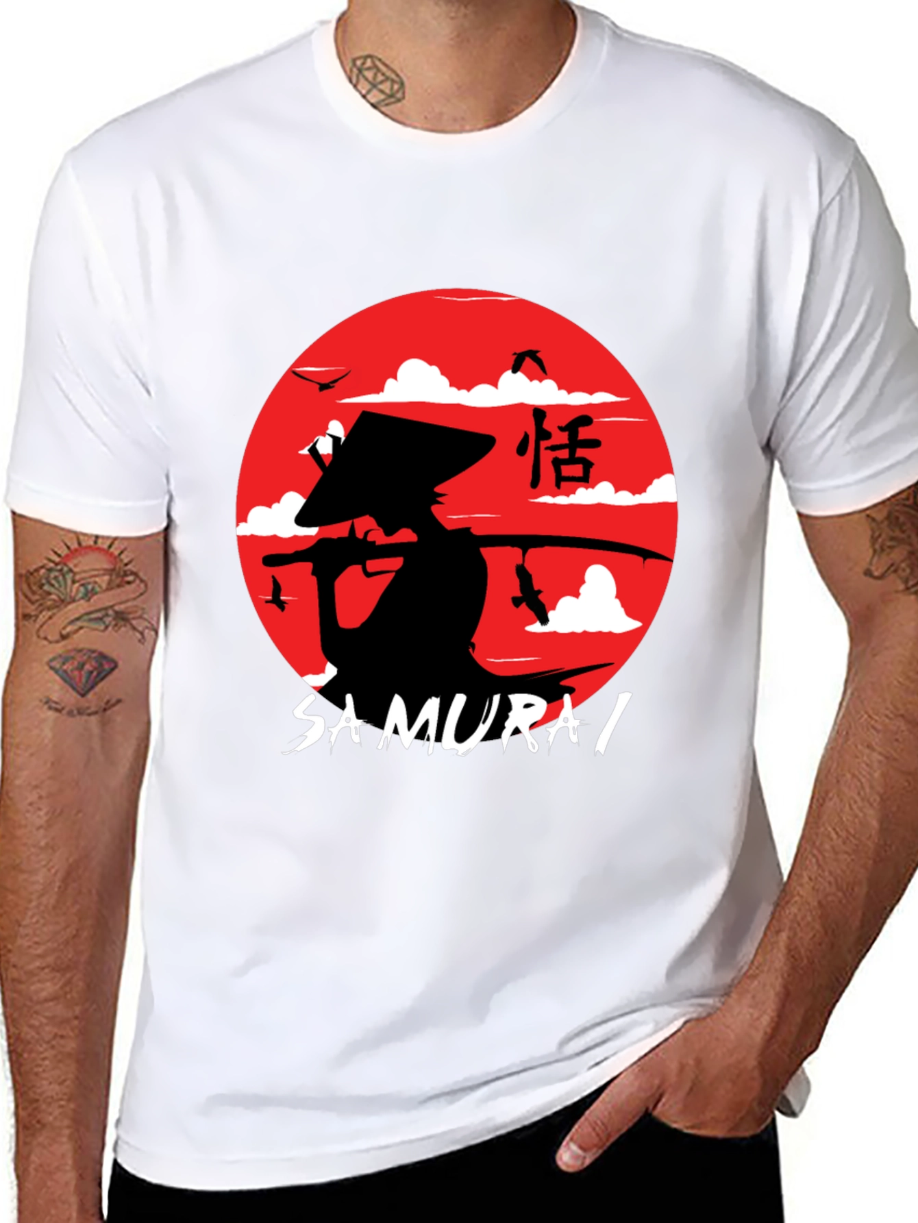 Samurai Graphic T-Shirt - Mens Black Tee