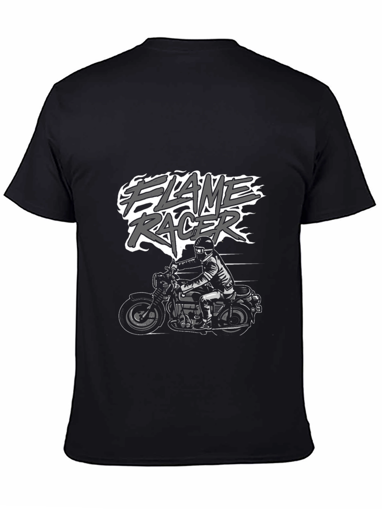 Flame Racer Graphic Tee - Black Motorcycle Shirt