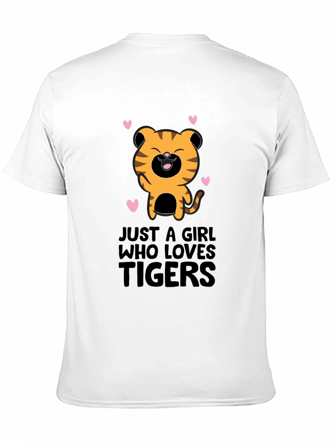 Girl Who Loves Tigers Black Graphic T-Shirt