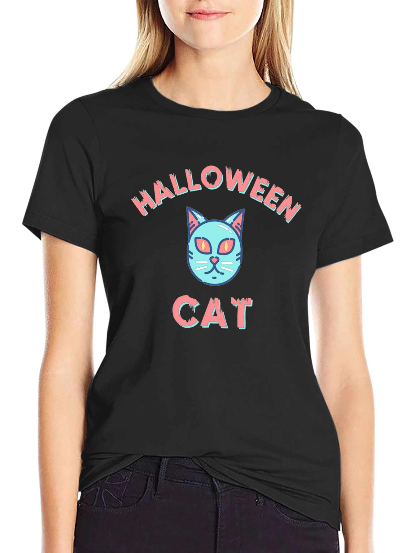 Halloween Cat T-Shirt - Spooky Season Style