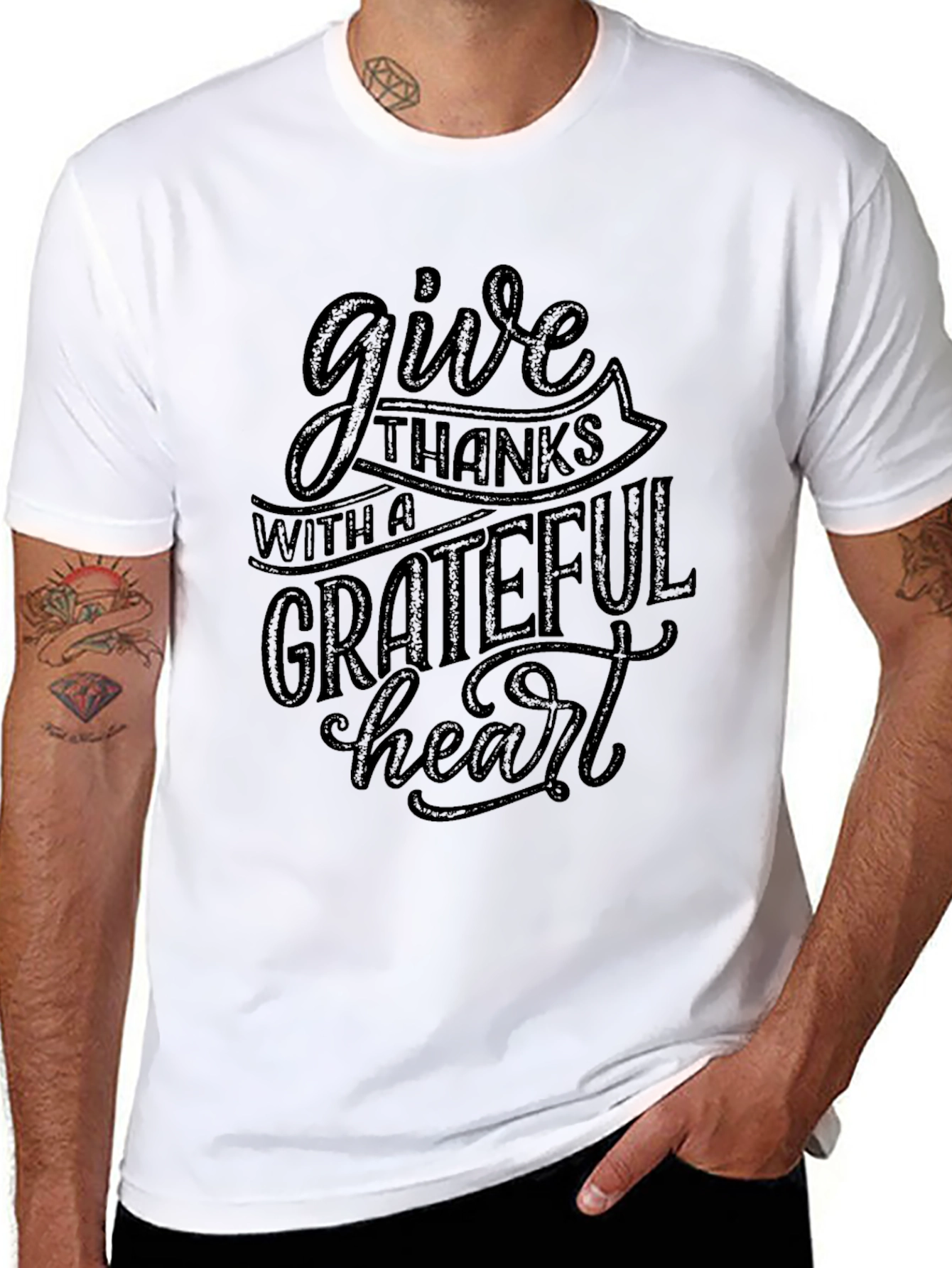 Give Thanks Grateful Heart Graphic T-Shirt