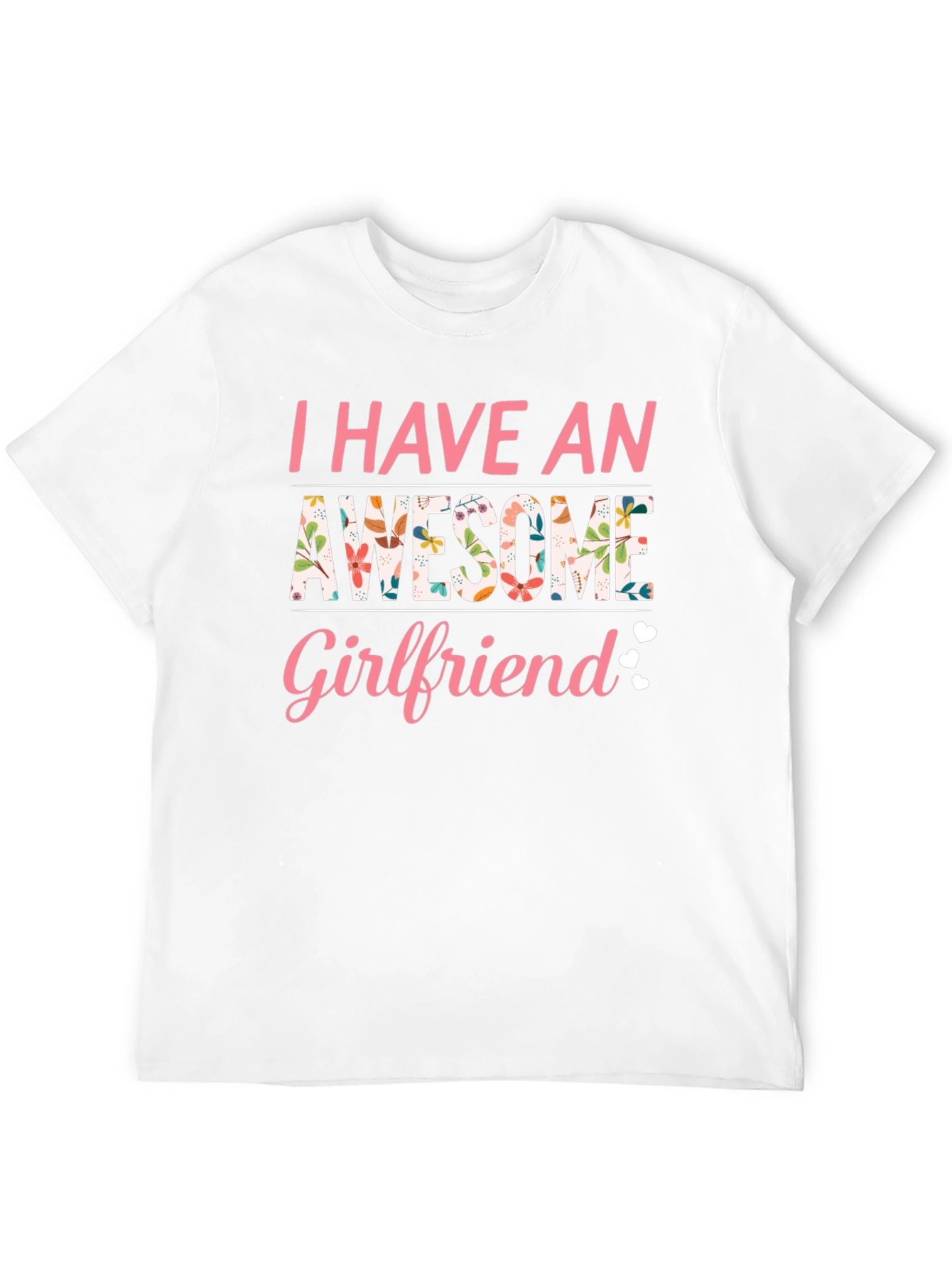 Awesome Girlfriend T-Shirt Floral Design Black Tee