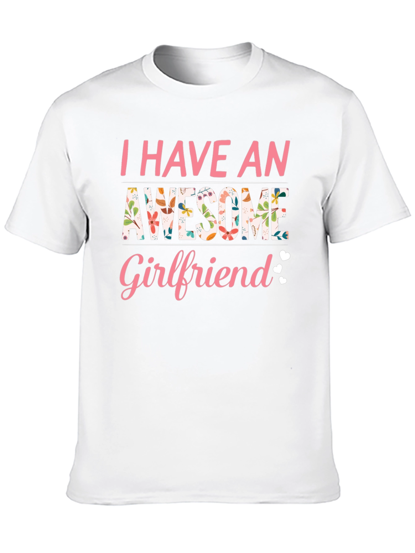 Awesome Girlfriend T-Shirt Floral Design Black Tee