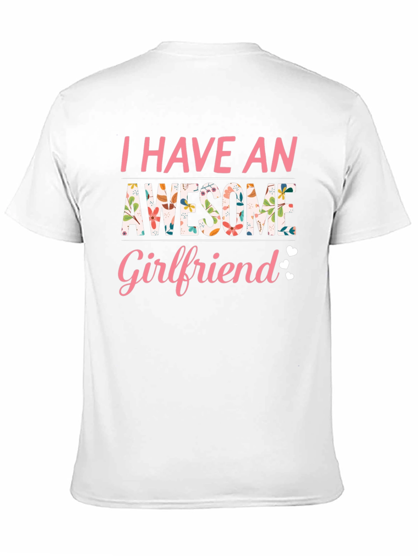 Awesome Girlfriend T-Shirt Floral Design Black Tee