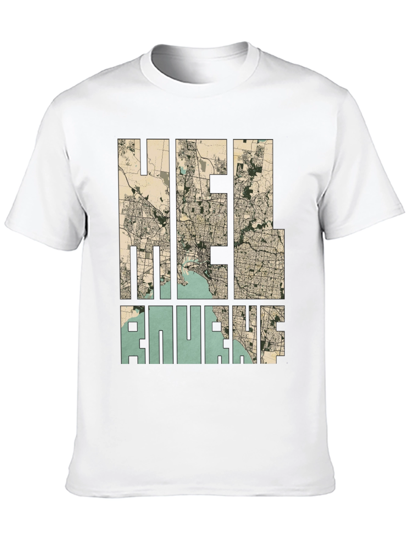 Melbourne Map T-Shirt - Unique City Design