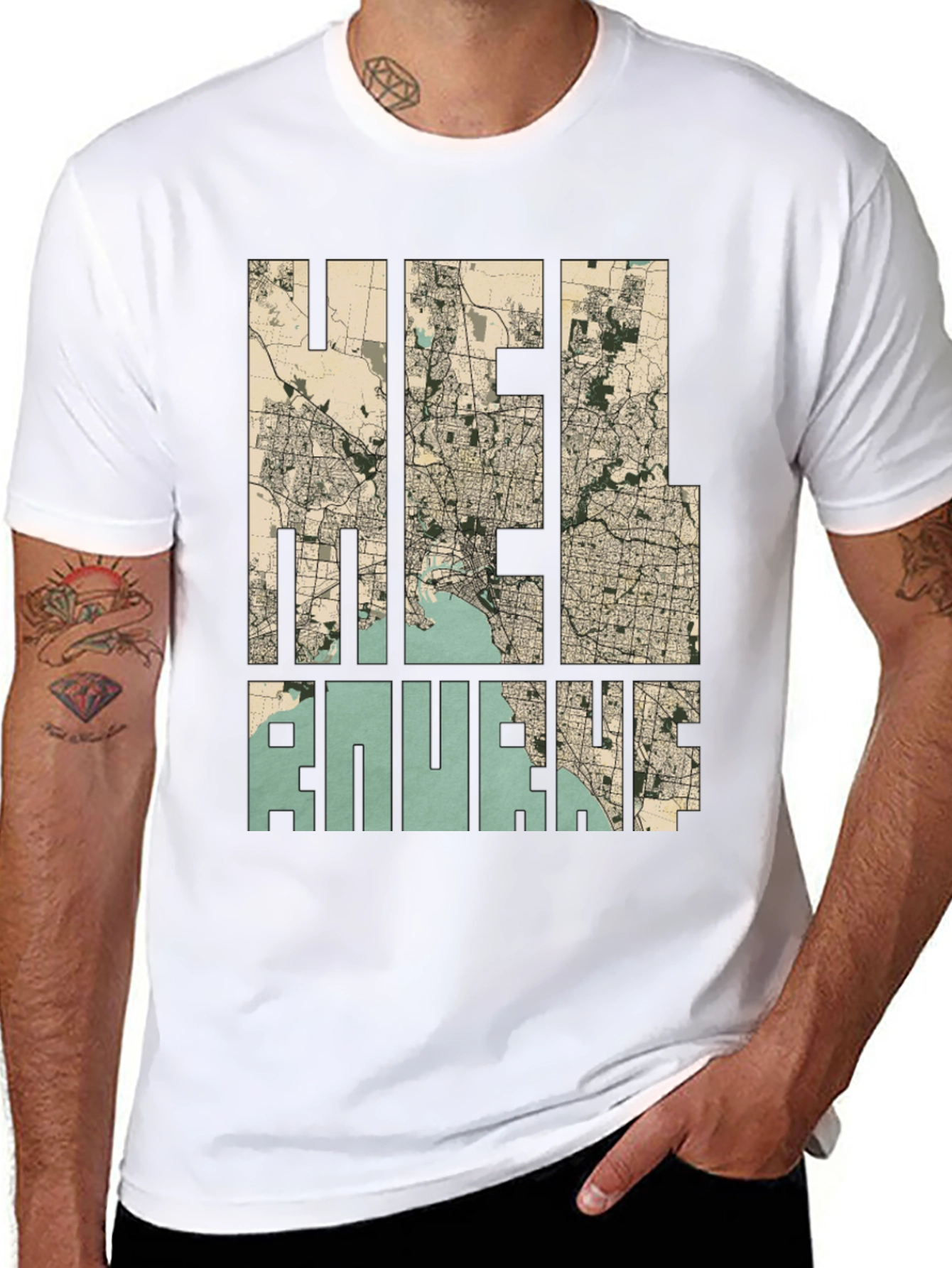 Melbourne Map T-Shirt - Unique City Design