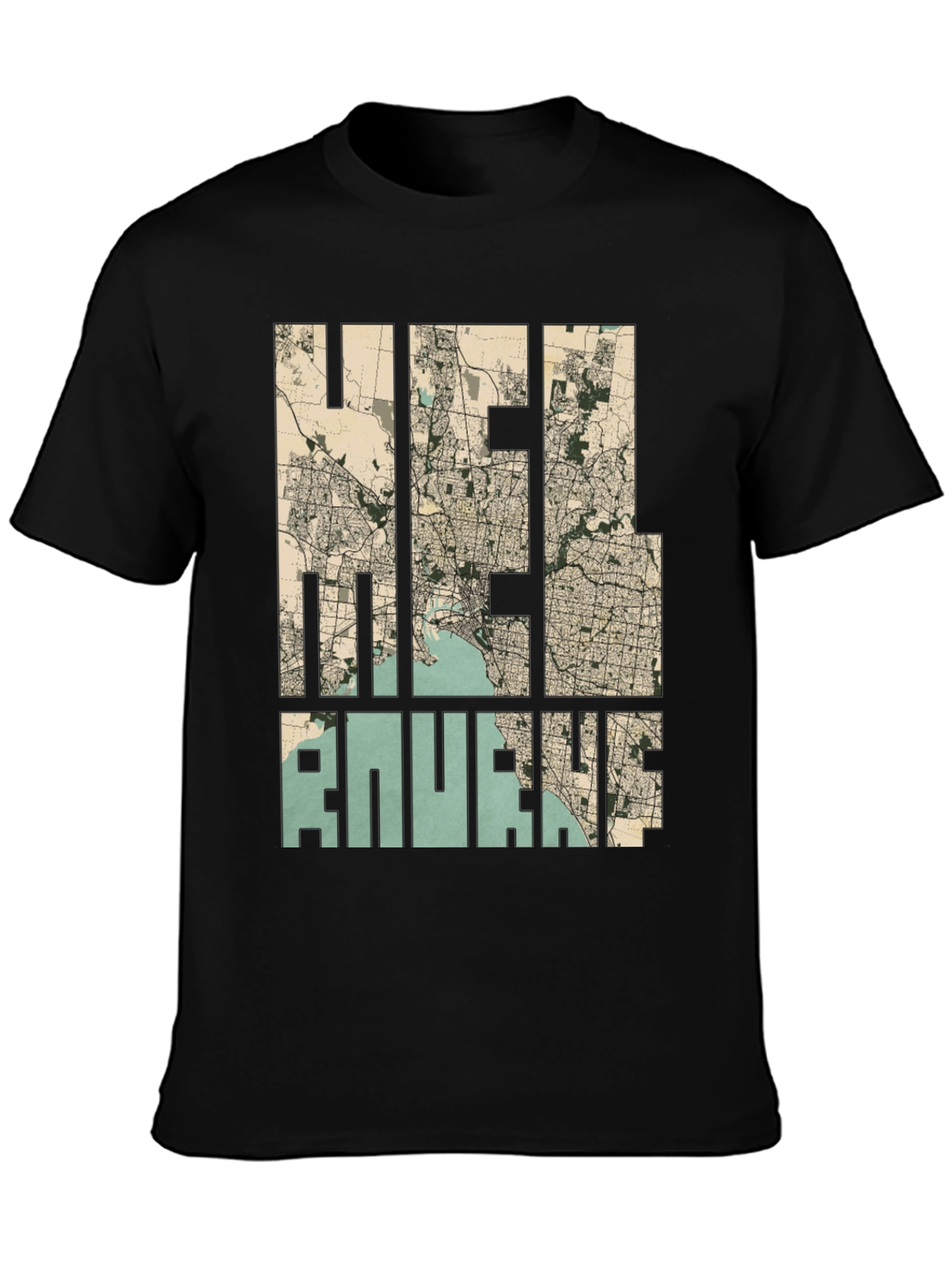Melbourne Map T-Shirt - Unique City Design