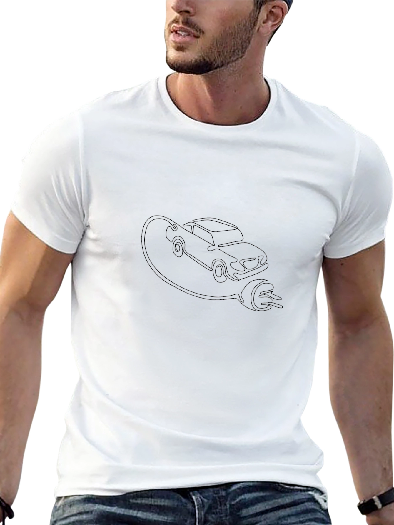 Electric Car T-Shirt - Black - Eco-Friendly