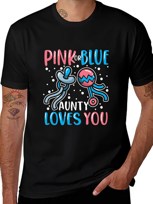 Pink or Blue Aunt Gender Reveal T-Shirt