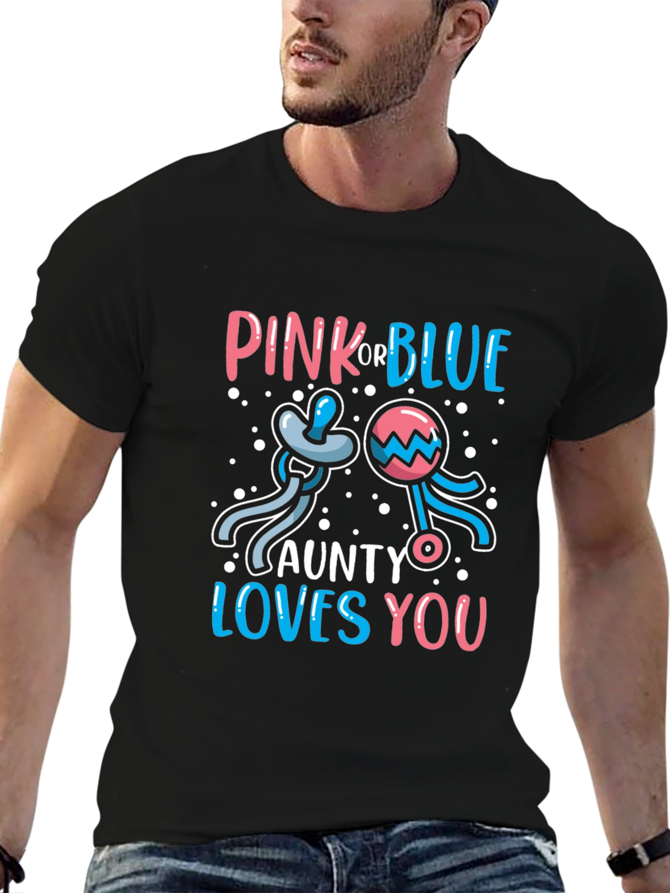 Pink or Blue Aunt Gender Reveal T-Shirt