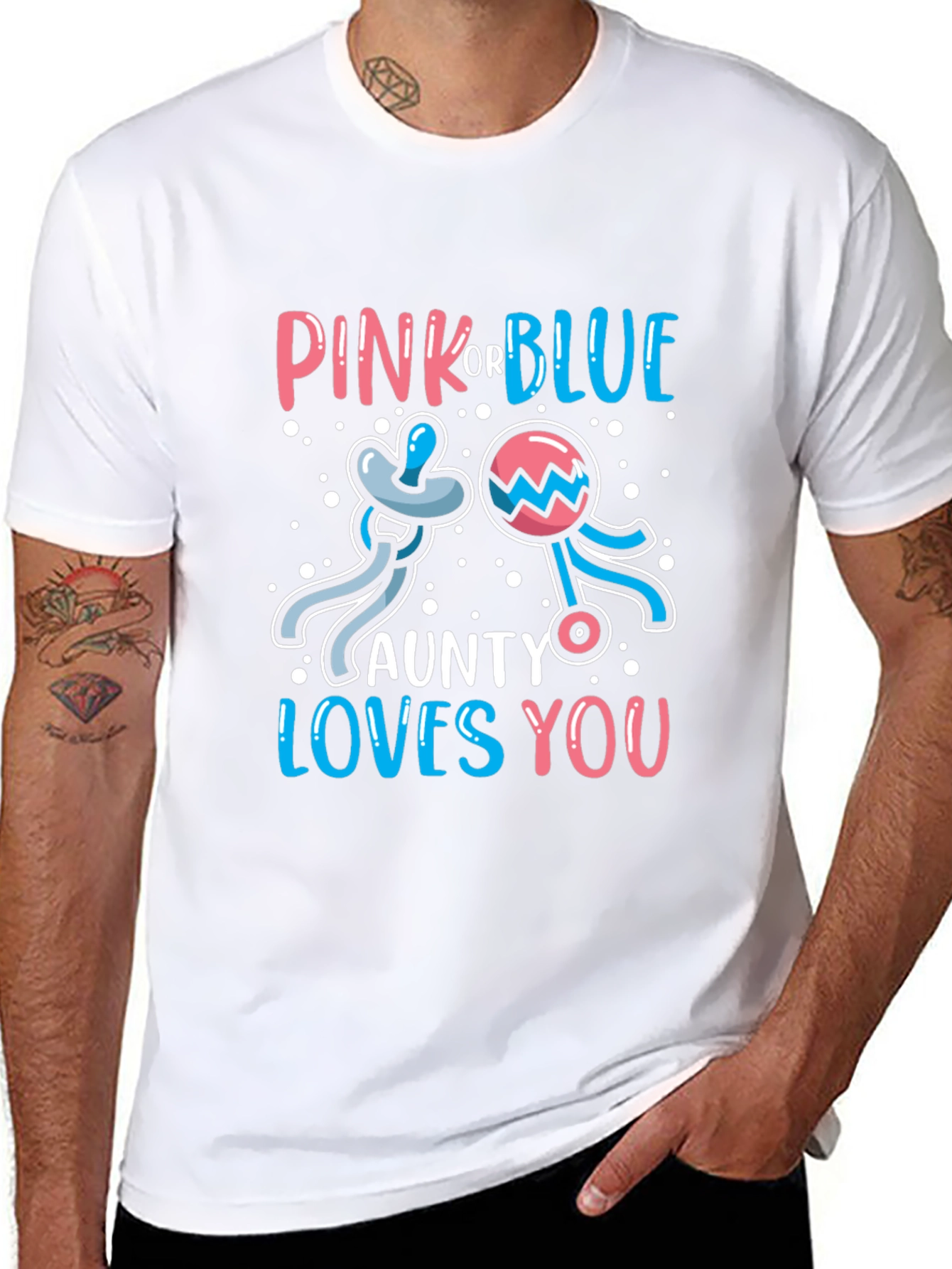 Pink or Blue Aunt Gender Reveal T-Shirt