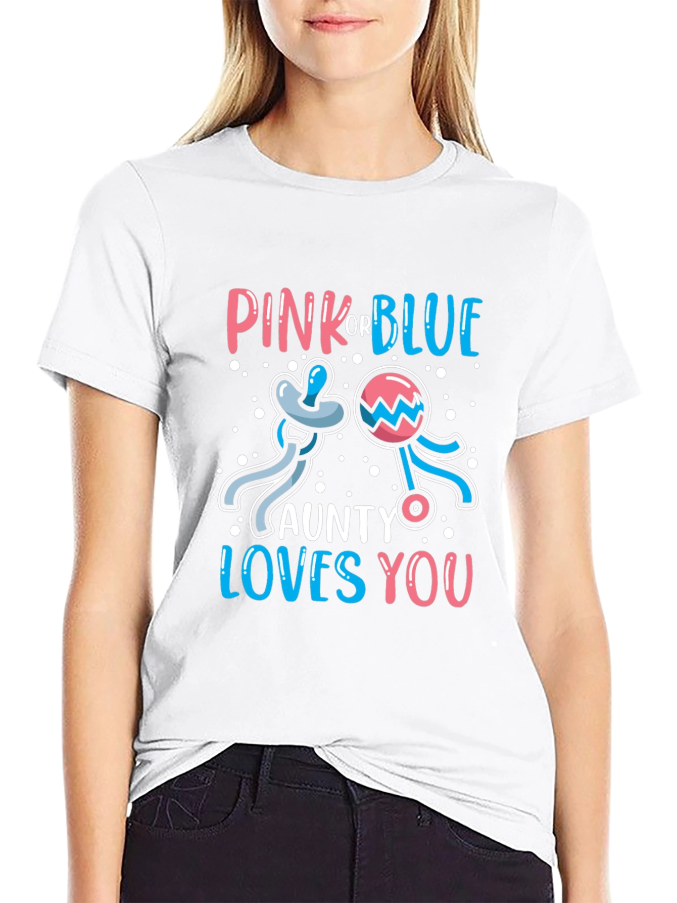 Pink or Blue Aunt Gender Reveal T-Shirt