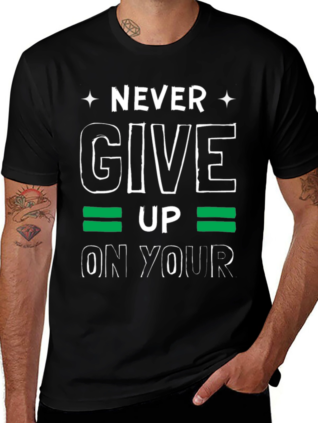 Never Give Up T-Shirt - Motivational Graphic Tee