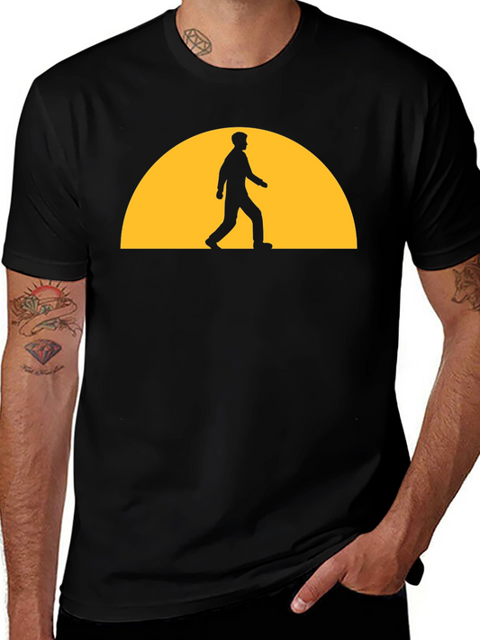 Sunset Walker Graphic Tee - Black Casual T-Shirt