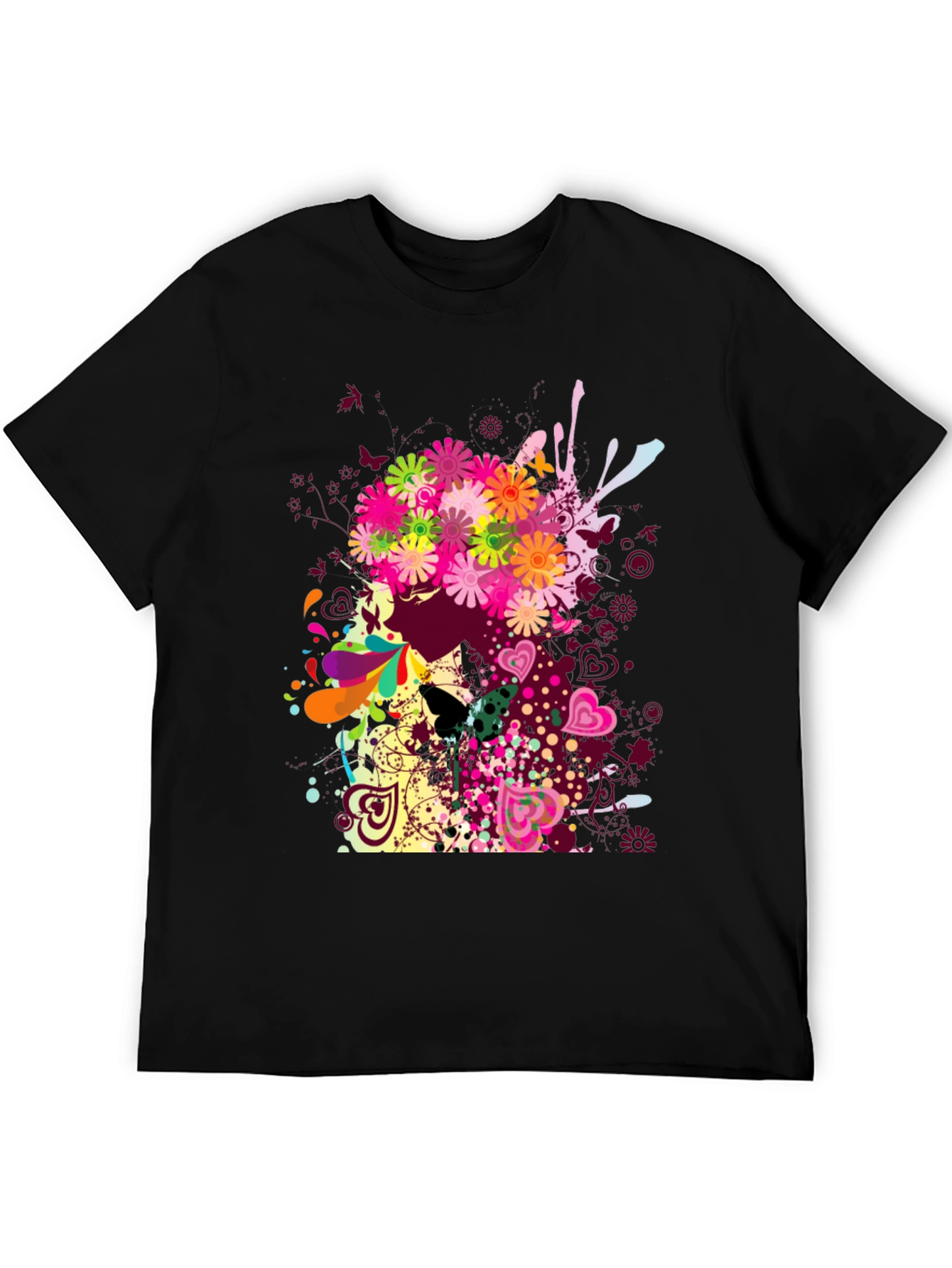 Floral Skull Graphic Tee - Unique Art Design