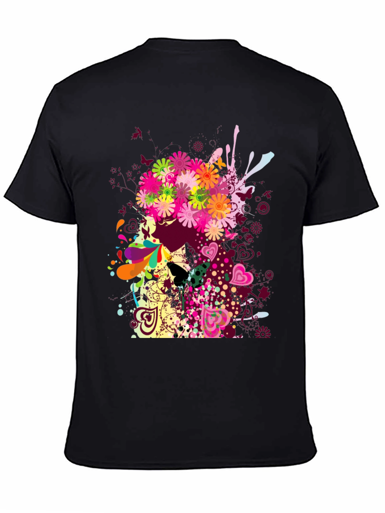 Floral Skull Graphic Tee - Unique Art Design
