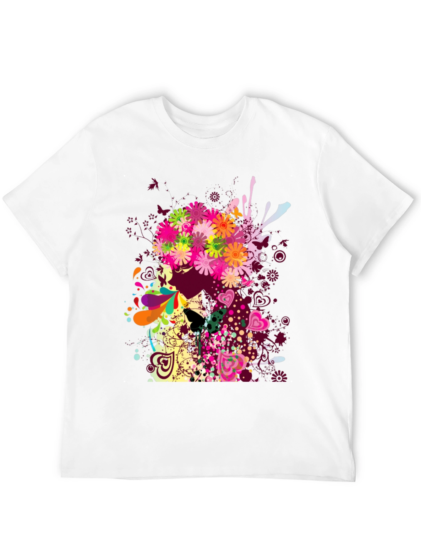 Floral Skull Graphic Tee - Unique Art Design