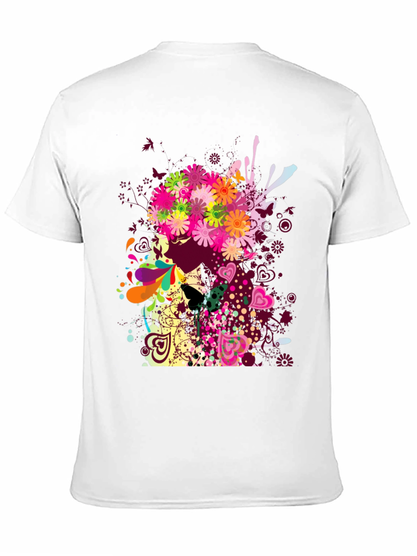 Floral Skull Graphic Tee - Unique Art Design