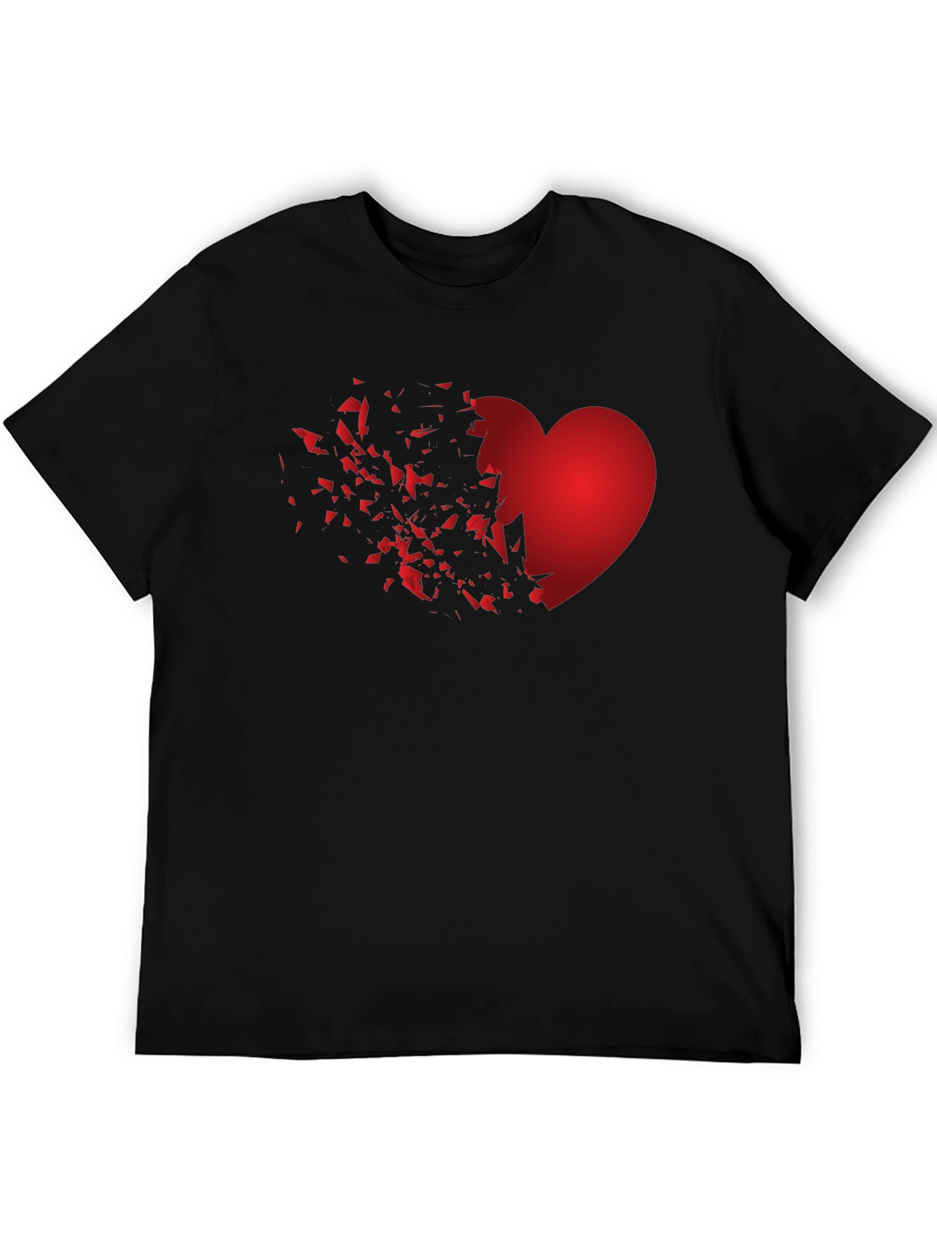 Shattered Heart Graphic Black T-Shirt